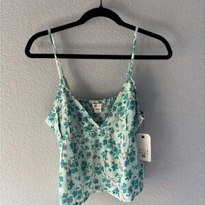 Billabong Mint Green Floral Spaghetti Strap Cami